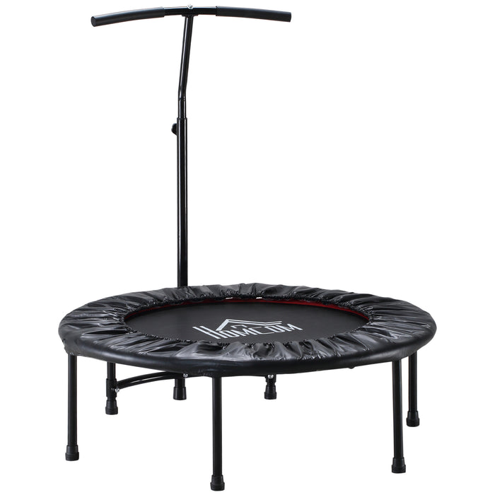 Adjustable Trampoline Rebounder, 40-Inch - Black Mini Jump Fitness Equipment - Ideal for Cardio & Low-Impact Workouts