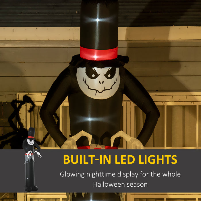Inflatable Halloween Ghost - 10ft Tall Skinny Specter with Top Hat and LED Lights - Quick Setup Outdoor Decor with Next-Day Delivery