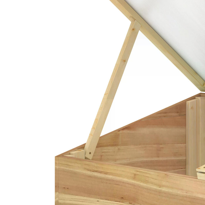 Natural Wooden Cold Frame - Polycarbonate Panel Grow House for Garden Enthusiasts - Protects Flowers, Vegetables & Plants Against Harsh Weather