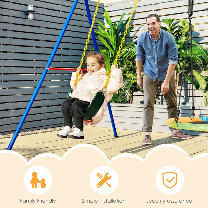 Kids Outdoor Swing with Stand - Fun, Safe and Durable Playground Equipment - Ideal for Backyard Enjoyment and Physical Development