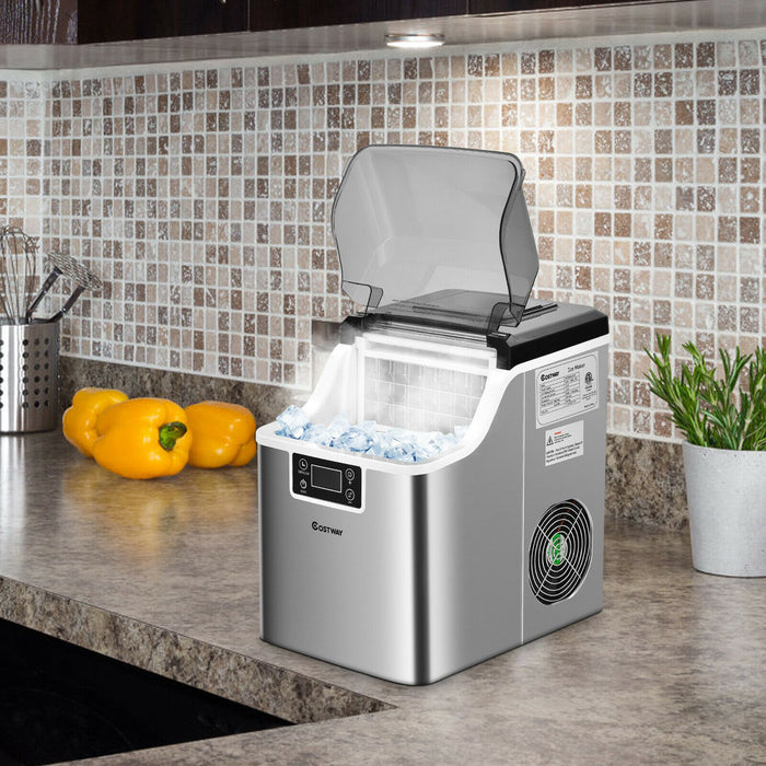 Portable Ice Cube Maker - Countertop Design, 18KG/24H Capacity - Ideal for Parties, Gatherings and Home Use