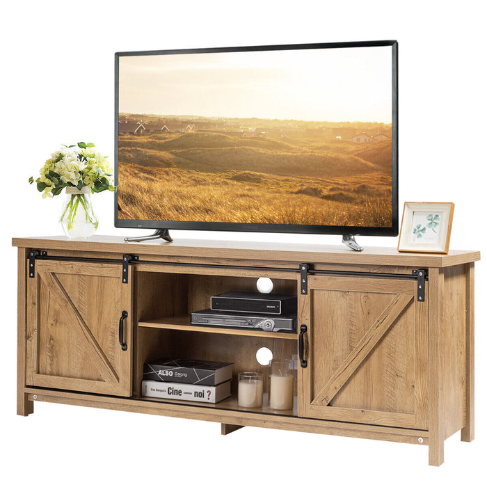 Modern Design - 60-Inch Wooden TV Cabinet with Media Storage Shelves - Ideal for Spacious and Stylish Living Rooms
