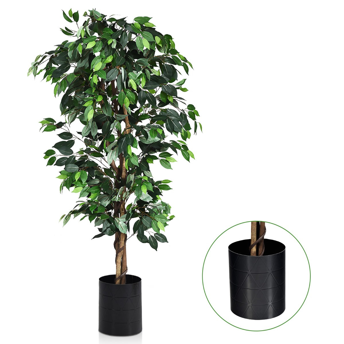 Nursery Pot Artificial Tree - 180cm Tall Decorative Faux Greenery - Ideal for Home and Office Interior Decorations