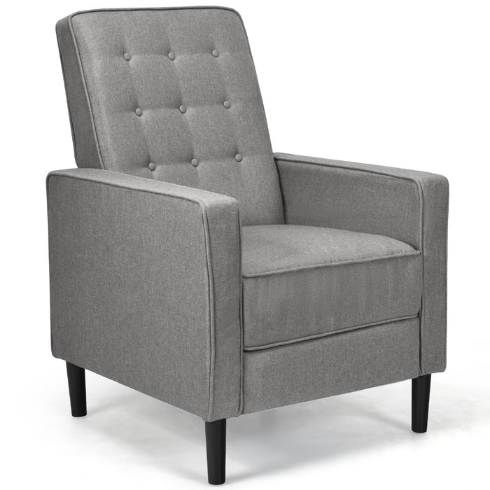 Adjustable Sofa Chair Brand - 3-Position Leisure Seat with Extendable Footrest in Grey - Ideal for Comfort Seeking Individuals