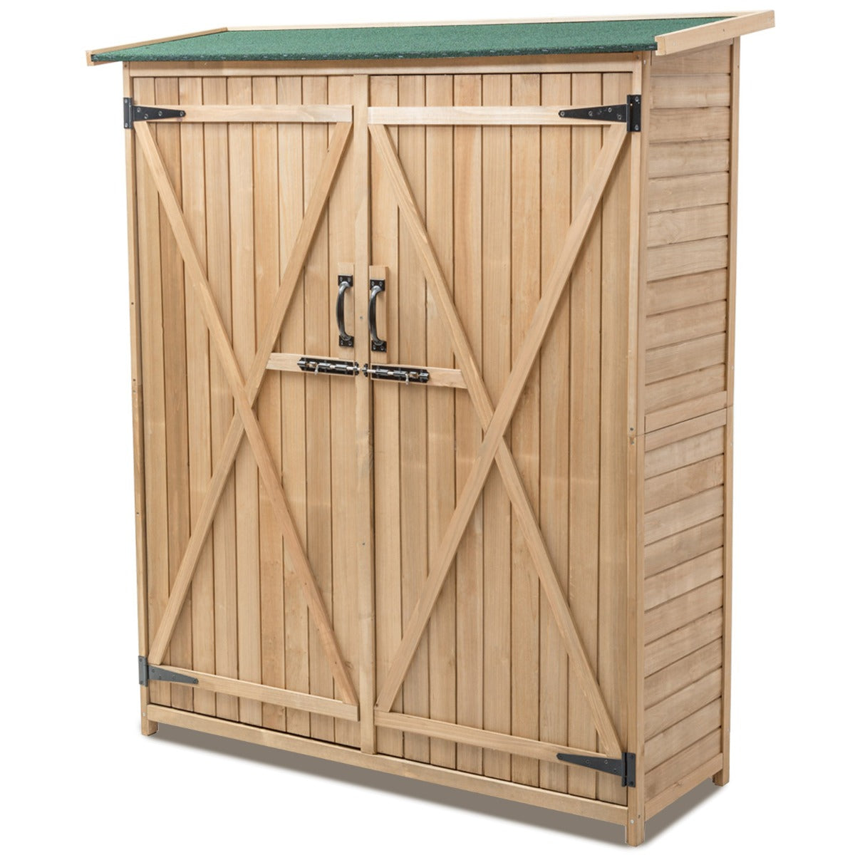 2-Door Waterproof Lockable Outdoor Storage Shed - Ideal for Safekeeping of Garden Tools and Equipment