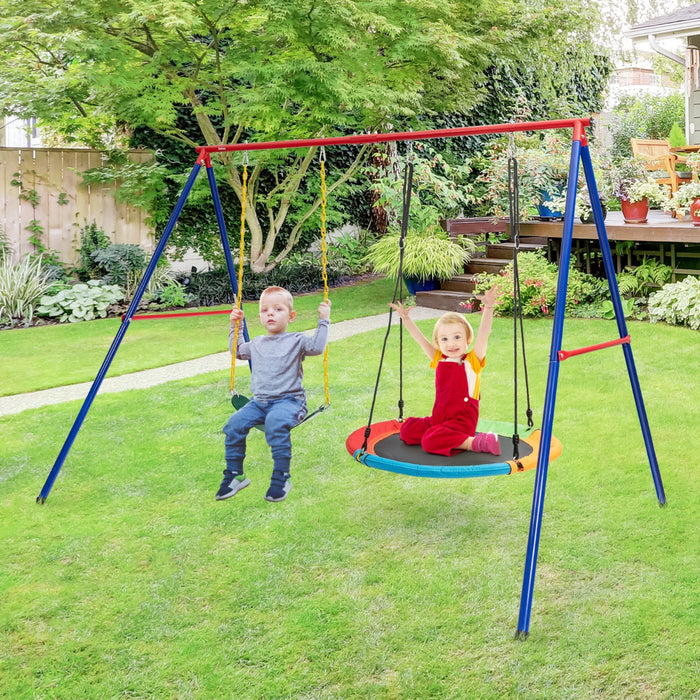 Kids Outdoor Swing with Stand - Fun, Safe and Durable Playground Equipment - Ideal for Backyard Enjoyment and Physical Development