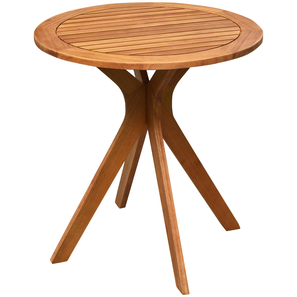 70cm Round Wooden Table - X Base Design for Stability - Ideal for Small Dining Spaces