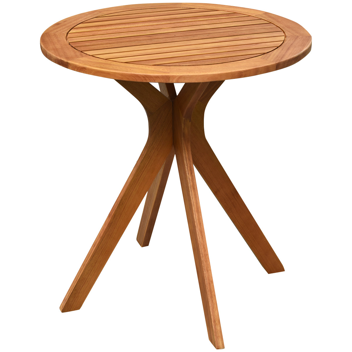 70cm Round Wooden Table - X Base Design for Stability - Ideal for Small Dining Spaces