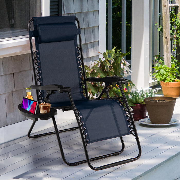 Outdoor Leisure Relaxation Chair - Foldable Patio Recliner with Detachable Headrest and Drink Holder - Ideal for Backyard Comfort and Convenience