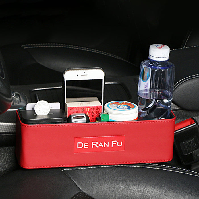 Leather Car Seat Gap Storage Box - Multifunctional Organizer for Mobile Phone and Water Cup - Ideal Solution for Keeping Car Interior Neat and Organized