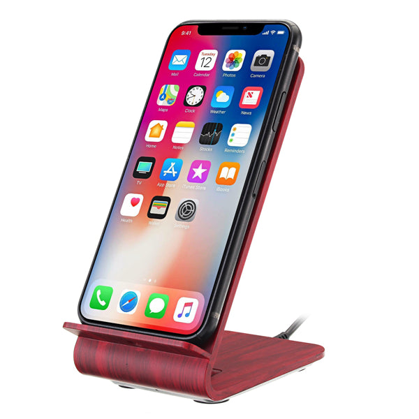 Bakeey Qi - Wooden Wireless Charger Desktop Holder for iPhone X, 8, 8Plus, Samsung S8, S7 Edge, Note 8 - Ideal for Keeping Your Devices Charged and Organized