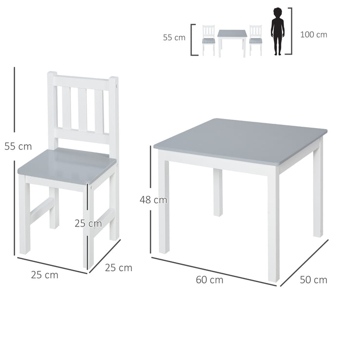 3-Piece Kids Table and Chair Set - Toddler Multi-use Desk for Arts, Crafts, Study, Snack Time - Easy Assembly, Perfect for Indoor Activities