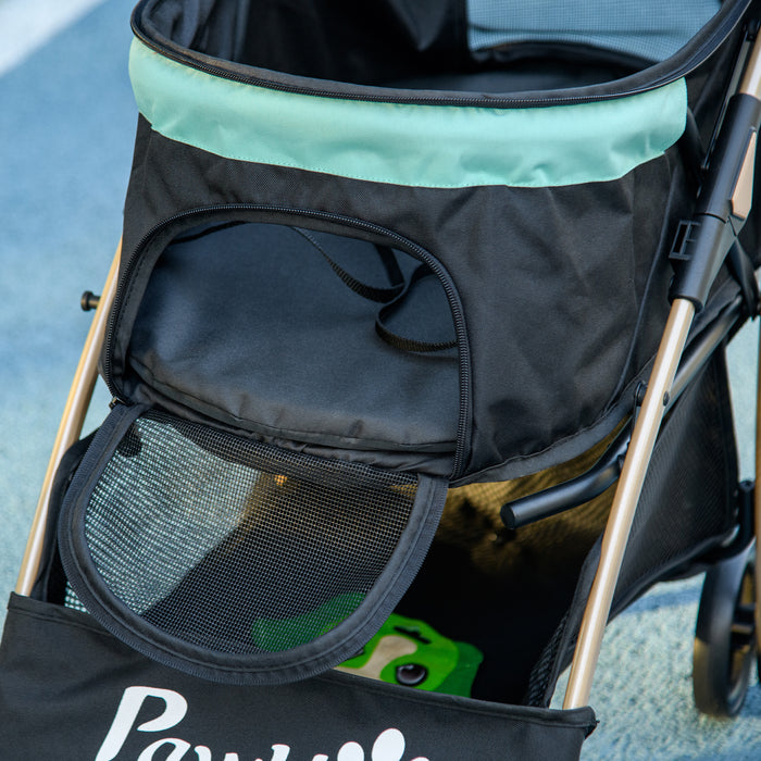 Oxfoad Compact Pet Stroller - Weatherproof Design for Small & Miniature Dogs, Includes Rain Cover - Ideal for Outdoor Strolls with Your Furry Friend