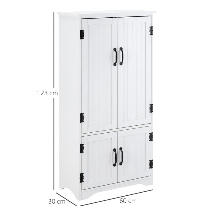 Adjustable Shelf Accent Floor Cabinet - Spacious Kitchen Pantry Storage, White - Ideal for Organizing Cookware and Dry Goods