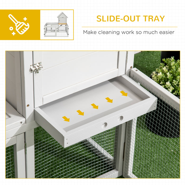 Wooden Rabbit Hutch & Spacious Guinea Pig Cage - Indoor Small Animal House with Extra Fenced Area & Slide-out Tray - Perfect for Pet Rabbits and Guinea Pigs
