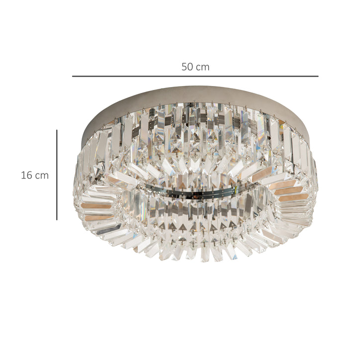 Stainless Steel Pendant Chandelier - Modern Crystal-Embellished Lighting Fixture for Home - Ideal for Living Room, Bedroom, Dining Room Elegance