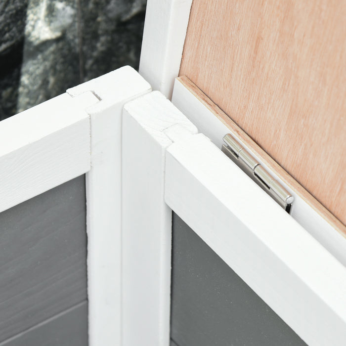 Wooden Rabbit Hutch with Pet Run Cover - UV-resistant Asphalt Roof & Water-repellent Finish for Extended Durability - Ideal for Indoor/Outdoor Use by Small Animals