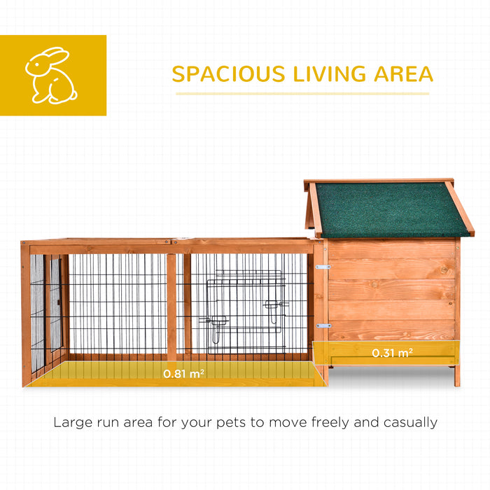 Outdoor Wooden Rabbit Hutch with Detachable Cage - Spacious Guinea Pig Enclosure with Openable Run & Lockable Roof Door, Easy Clean Slide-out Tray - Ideal for Small Pet Security and Comfort