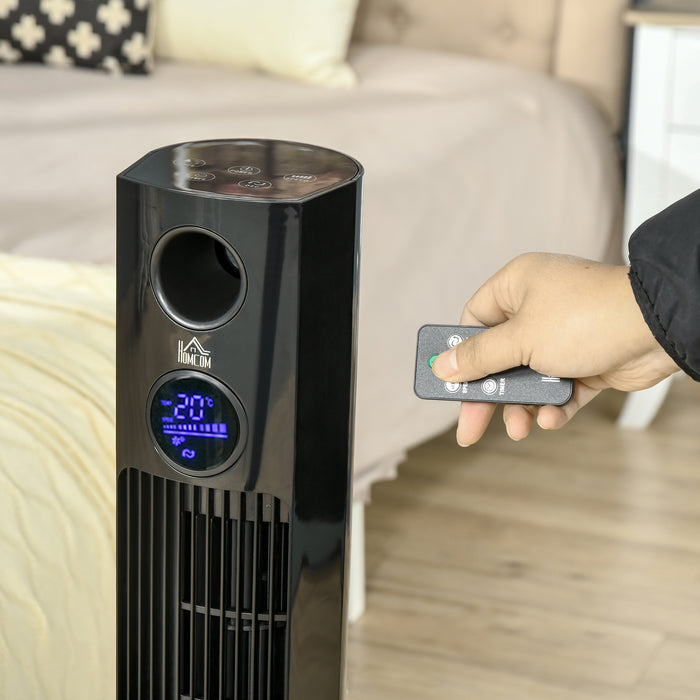 38-inch Electric Oscillating Fan with Aroma Feature - 12-Hour Timer, LED Touch Panel, Includes Remote Control - Ideal for Freshening Rooms & Comfort Cooling