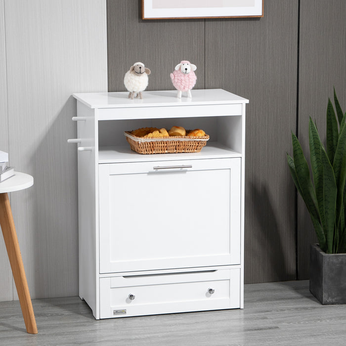 Pet Feeder Station with Storage - Elevated Dog Bowls & Food Container Cabinet with Hanger - Ideal for Organizing Pet Feeding & Watering Supplies