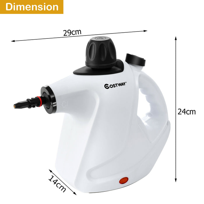 Portable Electric Steam Cleaner - Multi-Purpose, 9 Accessories, White - Ideal for Efficient and Versatile Home Cleaning Solutions