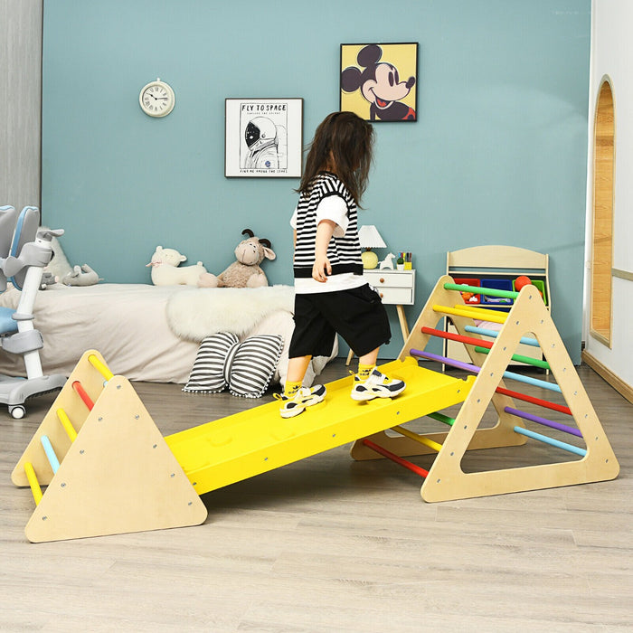 3 in 1 Climbing Toy Set - Includes Two Triangle Ladders and Double-Sided Ramp in Bright Colours - Perfect for Active Kids Seeking Fun and Adventure