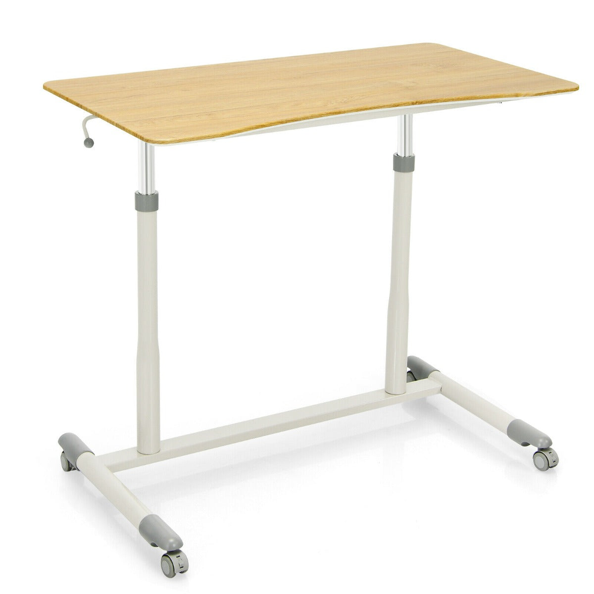 Adjustable Height Laptop Table - Wheeled Design for Easy Mobility, Ideal for Home and Office Use - Perfect for Remote Workers, Students, and the Mobility Impaired