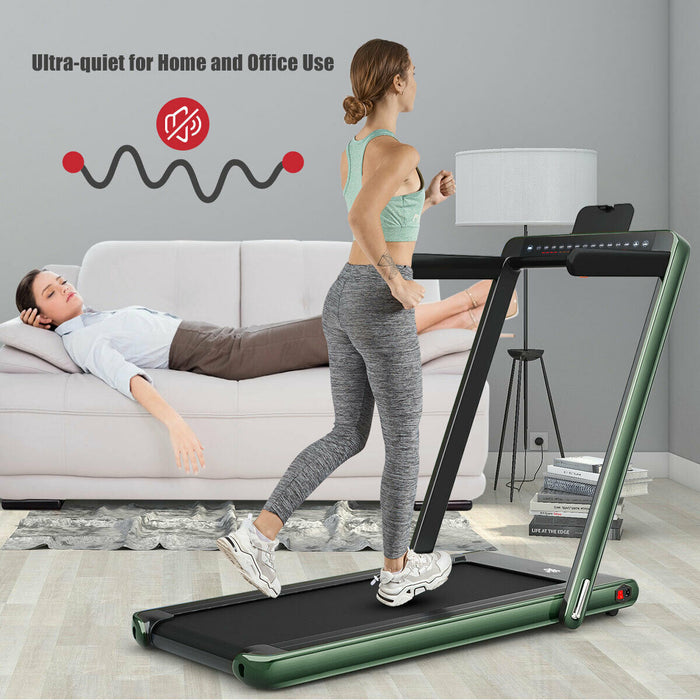 Electric Folding Treadmill 1-12KM/H - Black, Bluetooth Enabled - Ideal for Indoor Fitness and Cardio Workout