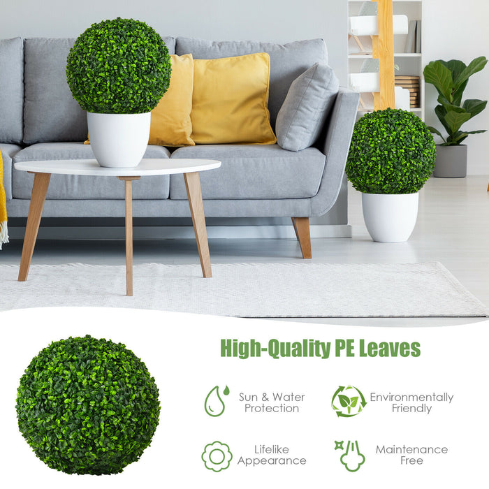 Artificial Topiary Decoration - 2 Piece Faux Plant Balls - Ideal for Home and Garden Decor