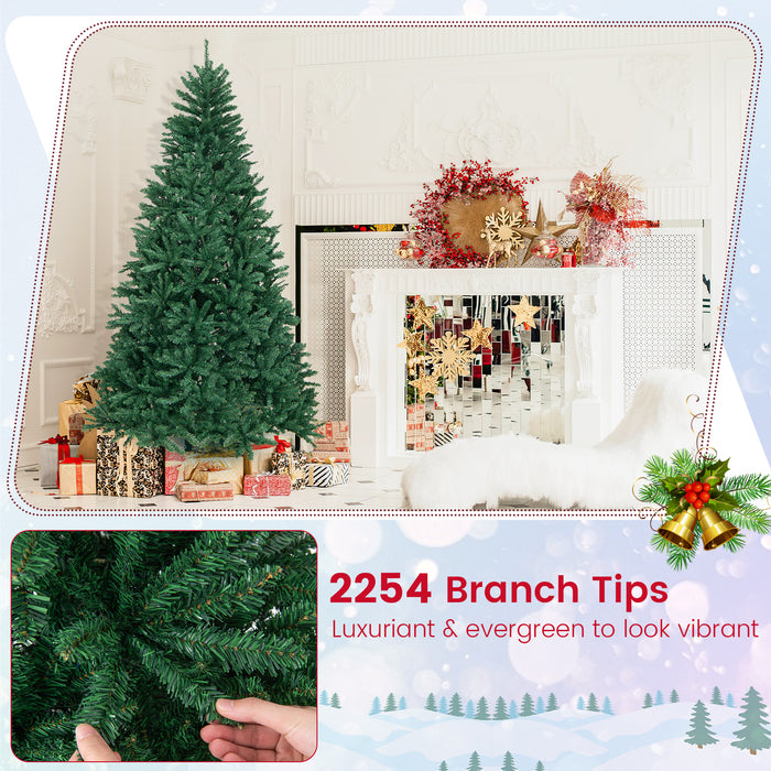 180/225cm Model - Artificial Christmas Tree with PVC Branch Tips, 6 ft Tall - Perfect for Indoor Christmas Decorations