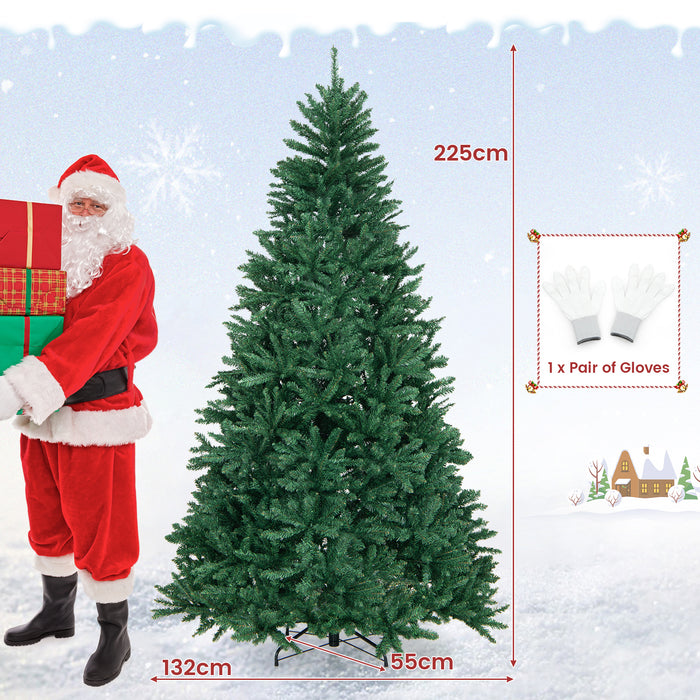 180/225cm Model - Artificial Christmas Tree with PVC Branch Tips, 6 ft Tall - Perfect for Indoor Christmas Decorations