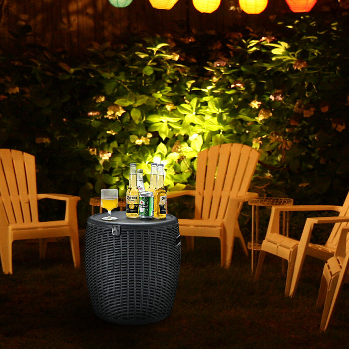 45L Cool Box - Portable Ice Box Stool with Lid in Black - Ideal for Outdoor Activities and Parties
