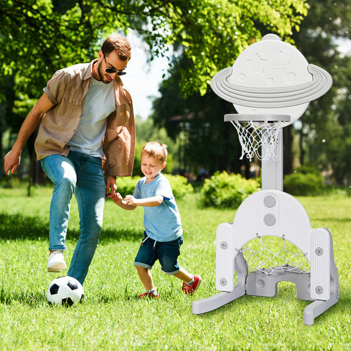 Adjustable 3-in-1 Sports Set - Basketball Stand, Football Goal, Golf Net - Ideal for Skill Development in Young Athletes