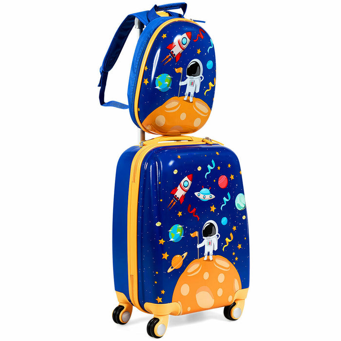 ABS - Kids Backpack and Luggage Set, Perfect for Travel and School - Suitable for Children, Navy Blue Color