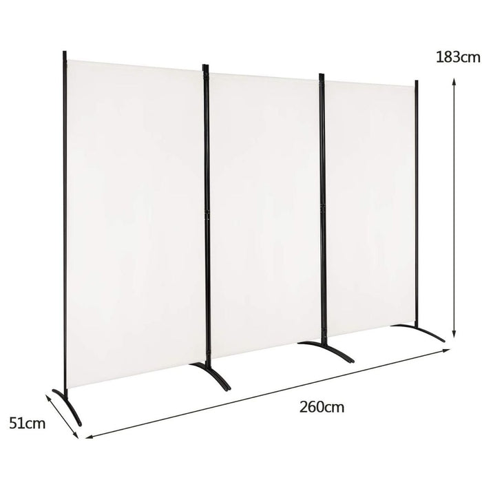 Room Divider - 3 Panel Folding Design in Black - Ideal for Space Management and Privacy