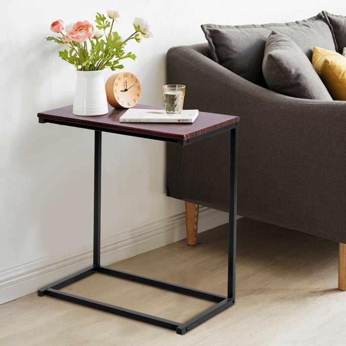 Industrial Style Brand - C Shaped Side and End Table - Perfect for Urban Living Spaces and Modern Layouts
