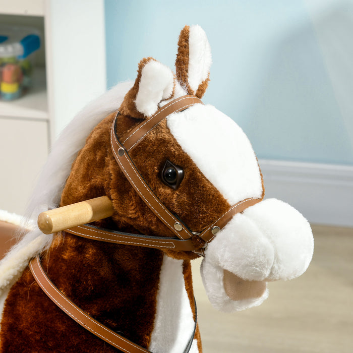 Rocking Horse with Musical Tunes - Interactive Saddle Ride-On Toy for Toddlers - Ideal Playtime Gift for Ages 3-6 Kids, Boy or Girl