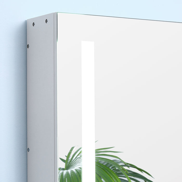 Illuminated Wall-Mounted Bathroom Cabinet - LED Mirror with Touch Switch and USB Charging, Adjustable Shelf - Space-Saving Storage for Modern Bathrooms