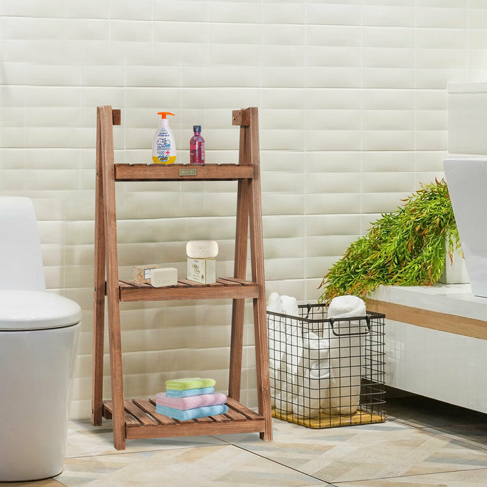 Wooden Display Shelf - 3 Tier Folding Design for Plant and Flower Pots - Ideal for Garden Enthusiasts and Space Saving Display Solutions