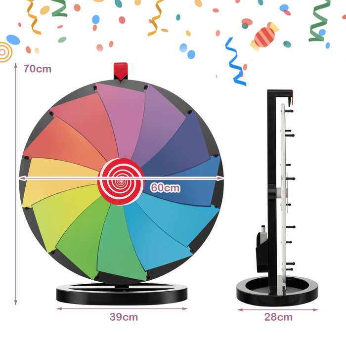 24" Carnival Prize Wheel - Colourful Spinning Game with Dry Erase Marker - Fun Activity for Parties, Events, Fundraisers