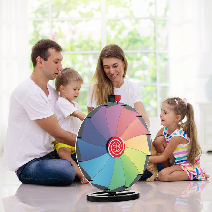 24" Carnival Prize Wheel - Colourful Spinning Game with Dry Erase Marker - Fun Activity for Parties, Events, Fundraisers