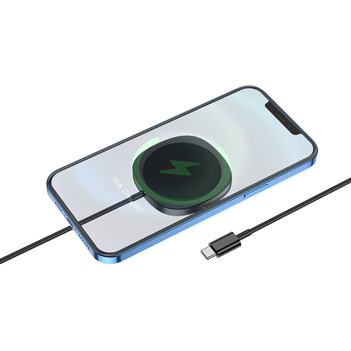 HOCO CW35 - 15W Magnetic Holder PD Fast Charging Wireless Charger for iPhone 12 Series, Samsung Galaxy S21 & More - Perfect for Huawei Mate40, OnePlus 9 Pro Users & Smartphone Enthusiasts