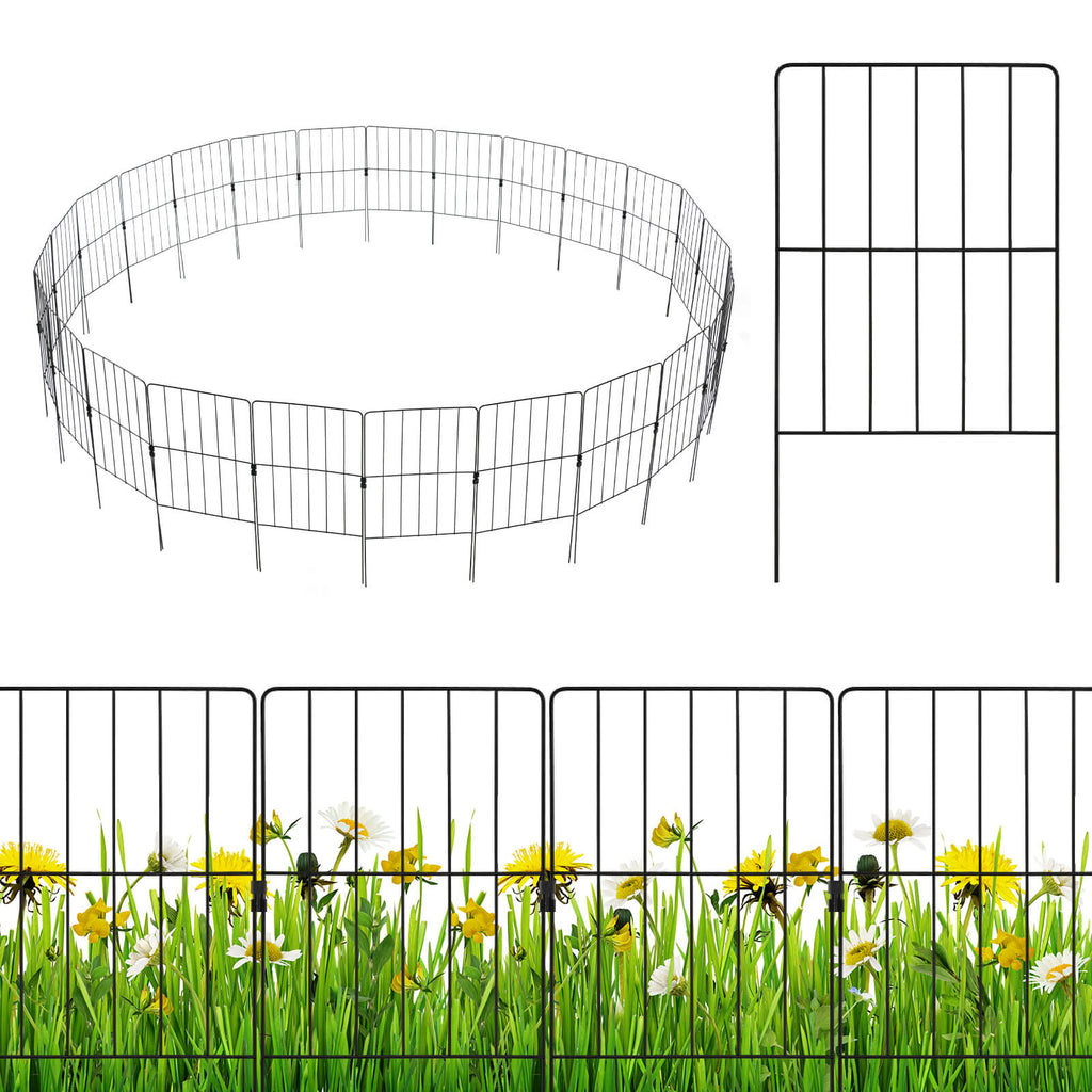 25-Piece Set - 33x61cm Rotatable Connector Garden Fence - Ideal for Home Gardening and Landscaping Projects