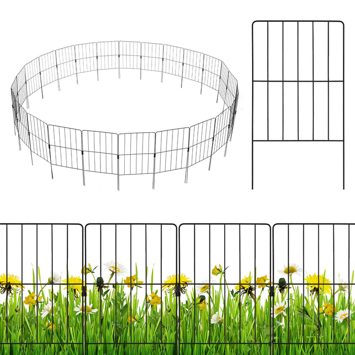 25-Piece Set - 33x61cm Rotatable Connector Garden Fence - Ideal for Home Gardening and Landscaping Projects