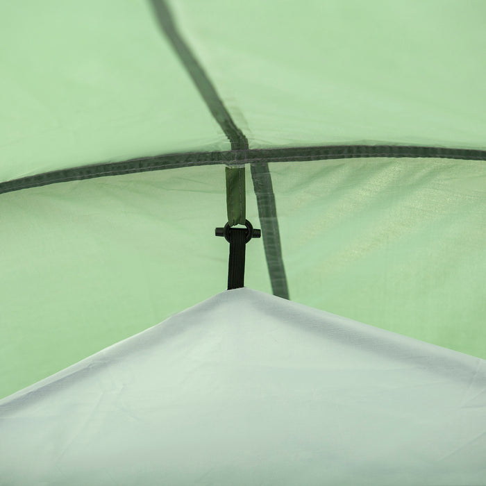 2-3 Person Tunnel Camping Tent - Sewn-in Groundsheet, Air Vents, 2000mm Waterproof Rainfly in Green - Ideal for Small Group Outdoor Adventures