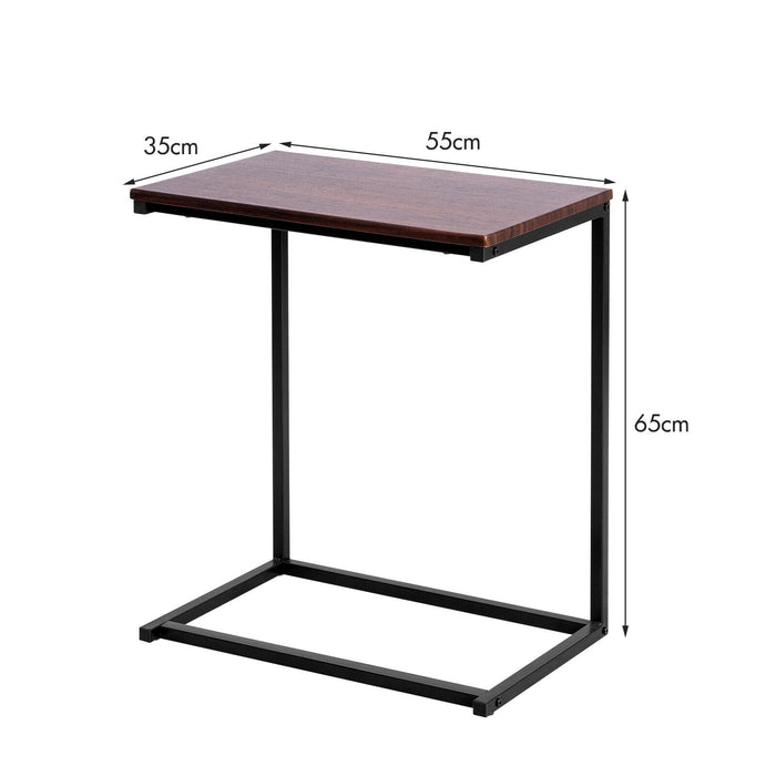 Industrial Style Brand - C Shaped Side and End Table - Perfect for Urban Living Spaces and Modern Layouts