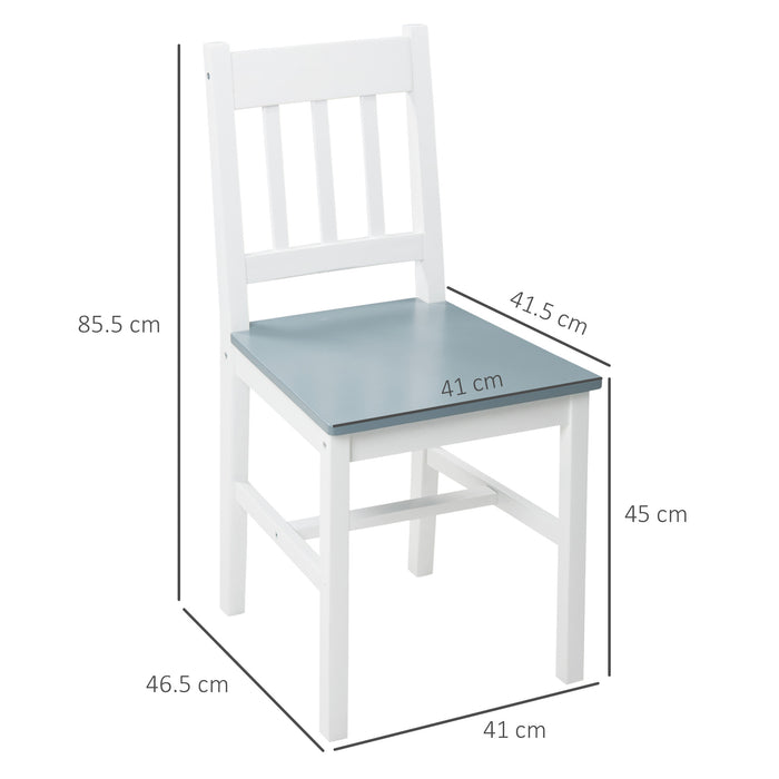 Kitchen Chair Duo - Pine Wood Slat Back Dining Chairs Set of 2, Comfortable Seating for Living & Dining Room - Ideal for Home Family Meals & Entertaining Guests