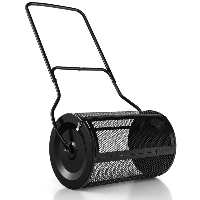 Compost Spreader, 27 Inch - Upgrade U-shaped Handle, Black - Ideal for Garden Waste Management