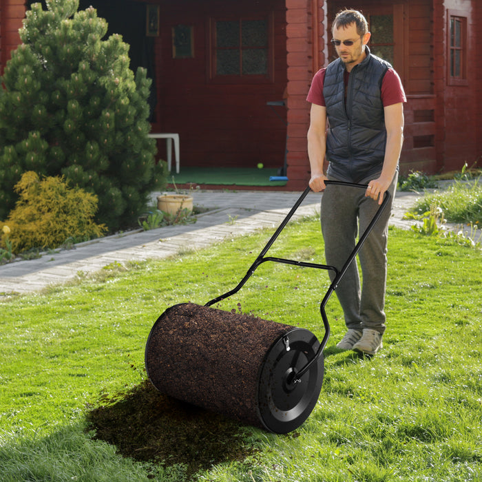 Compost Spreader, 27 Inch - Upgrade U-shaped Handle, Black - Ideal for Garden Waste Management