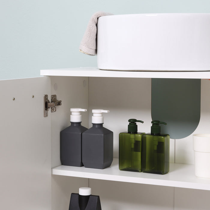 Under Sink Storage Cupboard - Bathroom Vanity Cabinet with Pedestal Design & Adjustable Shelf - Ideal Space Saver for Organizing Toiletries